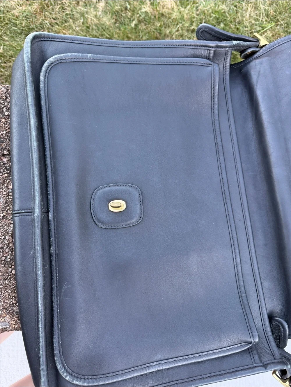 Coach Black Leather metropolitan briefcase with Gold-Tone Hardware